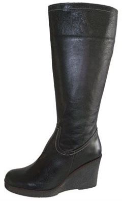 Kmb wedge boot, black w/black sole