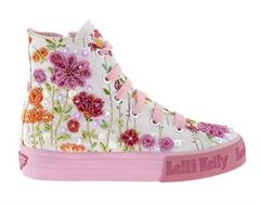 Lelli Kelly low boot, lav pigest�vle, hvid med perler