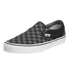 Vans Classic Slip-on, Vans sko, sort med gr� (pewter) tern