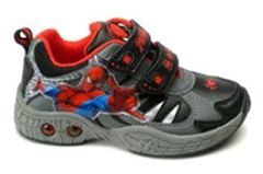 Spider-man sko, kondisko med velcro m/lys
