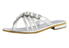Zento slipper w/stones, silver