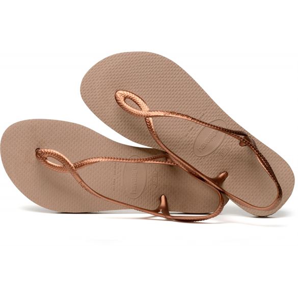 Havaianas Luna, mørk sand m/rosa-guld, klip-klap sandal Billede af Havaianas Luna, mørk sand m/rosa-guld, klip-klap sandal