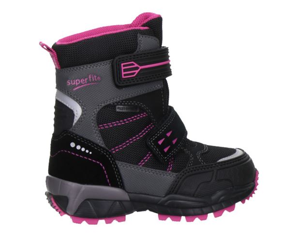 Superfit vinterstøvler m/Goretex, sort/pink Billede af Superfit vinterstøvler m/Goretex, sort/pink